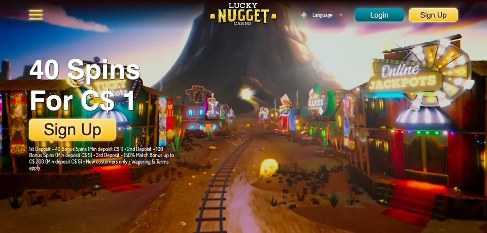 Lucky Nugget homepage